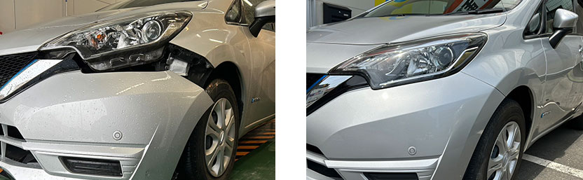 日産ノートの修理前後写真